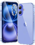 toushion 3 in 1 for iPhone 16 Case Clear, Screen Protector *1 & Camera Lens by Unknown
