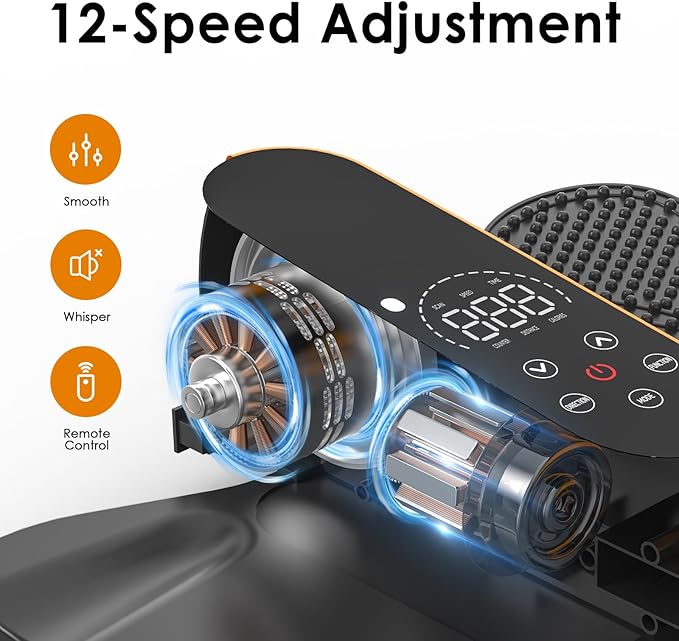 Under Desk Elliptical Machine for Senior Mini Elliptical Leg Exerciser with Remote Quiet Portable Electric Seated Foot Pedal Exerciser for Home Office