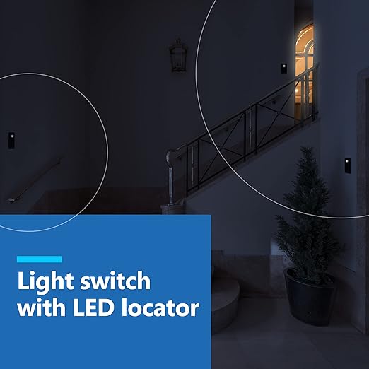 LIDER Minimalist Design Matte Finish Lighted 4-Way Decorator Light Switch, Four Way Frameless Rocker Switch, Residential/Commercial Grade, 15A 120V/277V, UL Listed, LS15-4W-BK, Black