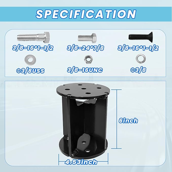 FLOVENTIS 6" Straight Air Helper Spring Spacer, Heavy-Duty Steel Compatible with Ford F150/F250/F350, Chevy, GMC, Ram, Toyota Air Springs Lift Spacer (7X1272)