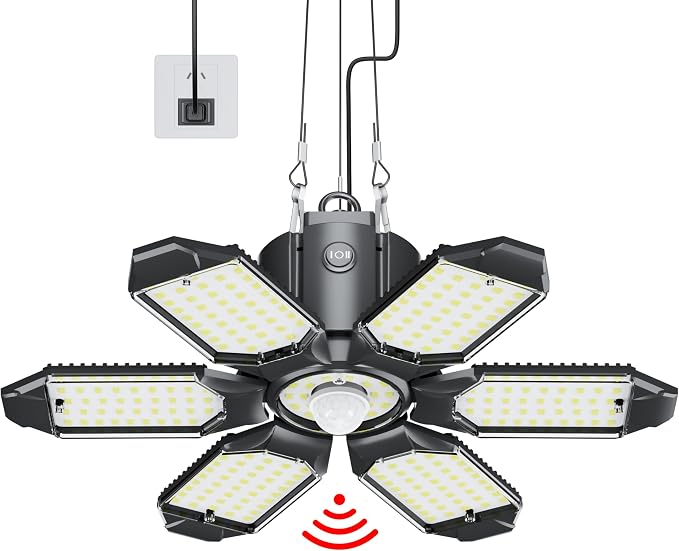 Motion Sensor Garage Light, 200W 20000LM Plug in Motion Sensor Light Indoor by Craftersmark