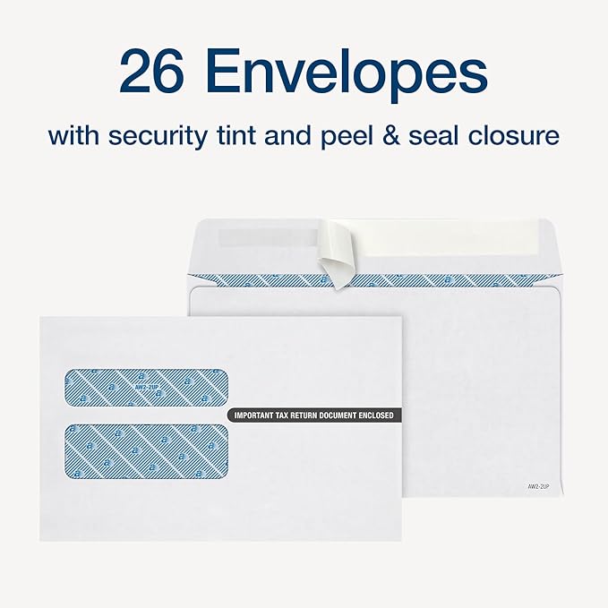 Adams W-2 Forms 2025, 6-Part Kit for 26 Recipients, Includes 26 Envelopes, 3 W-3 Forms, QuickBooks Compatible, eFile Access and Printing Through Adams Tax Forms Helper Software (1017238)