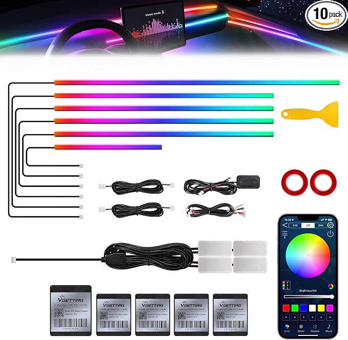 Dreamcolor Acrylic Interior Car LED Strip Light by MAODANER