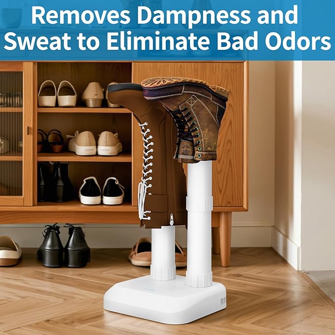 LAVIEAIR Boot Dryer Shoe Dryer for Work Boots Sneakers and Gloves, No Damage Ultra Low Temperature Drying, Fanless Noiseless Boot Warmer Deodorizer