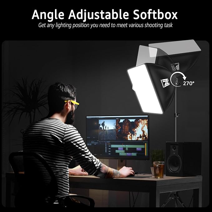 Softbox Lighting Kit, NiceVeedi 2-Pack 16'' x 16'' Softbox Photography Lighting - Image 5