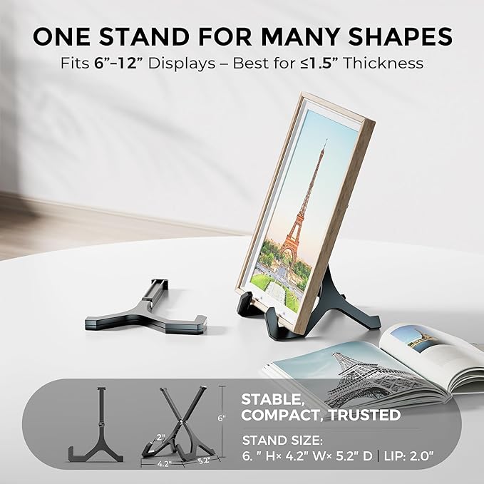 TR-LIFE Plate Stands for Display, 6 Inch, 4-Pack, Plastic Picture Frame Holder Easels for Plates, Pictures, Books, Signs, Plaques