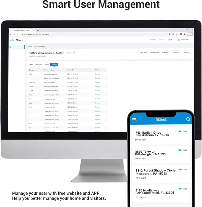 Veise RZ06C Smart Locks for Front Door, 2 Knob Handle Set, Keyless Entry - Image 5