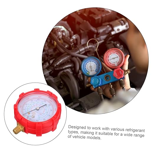 AKOOSY Automotive Gauge Set Multi Compatible Air Conditioning Pressure Monitoring Tool with Recharge Measuring Hose for Efficient Vehicle Repair and Maintenance