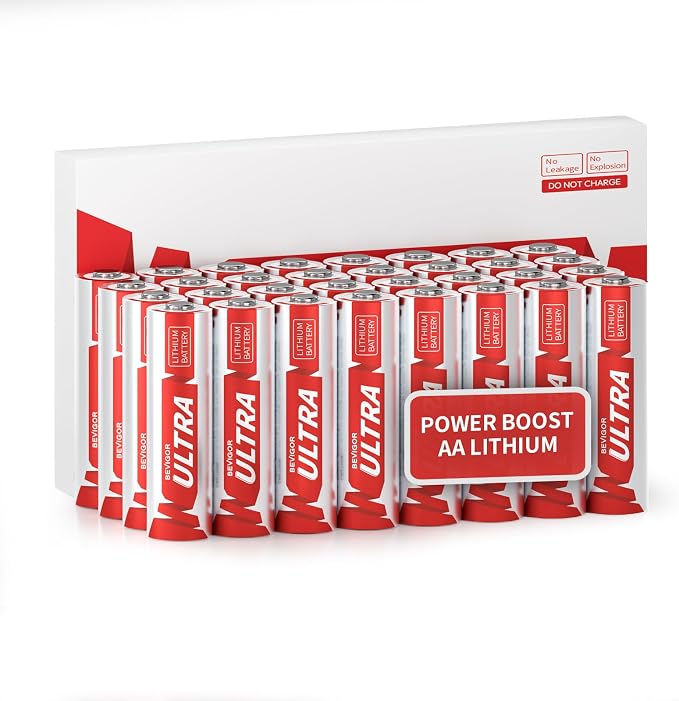 BEVIGOR AA Lithium Batteries 32 Pack, 1.5V Double A Batteries by BEVIGOR