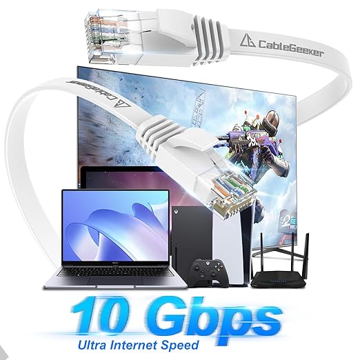 Cat 6 Ethernet Cable 200 ft, High Speed 10Gbps Flat Internet Network Cable - Image 2