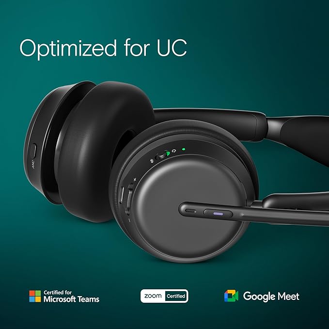 EPOS Impact 1060T ANC Adaptive Noise Cancelling Wireless Headset for PC with Active Noise Cancellation, EPOS AI™ Mic, Super Wideband Audio, Bluetooth, Wireless Charging, Microsoft Teams Certified