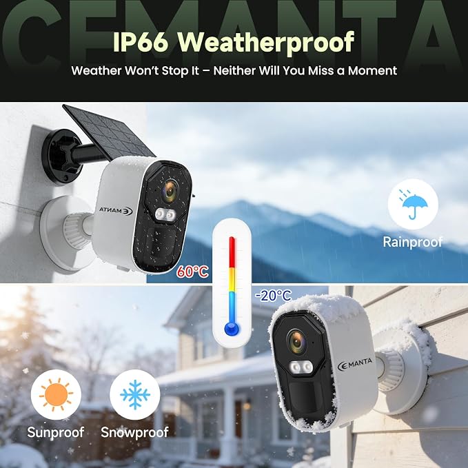 2K Security Camera Wireless Outdoor, Solar Powered WiFi Cameras - Image 5
