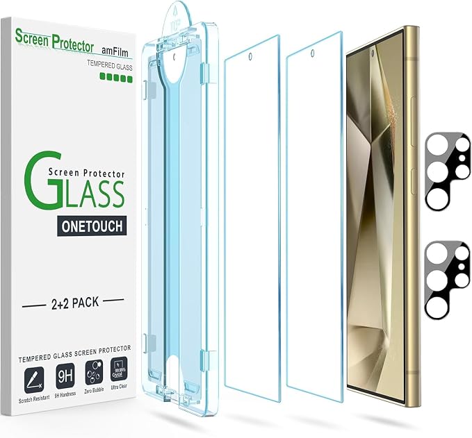 amFilm Auto-Alignment OneTouch for Samsung Galaxy S24 Ultra 6.8'' Screen by amFilm