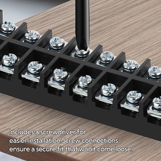 GAGIRA 6 Sets Terminals Block Strips, 6Pcs 25A 600V 12 Positions Screw Terminal Block + 12Pcs Insulated Terminals Barrier Strip + 70Pcs Wire Connector + Screwdriver