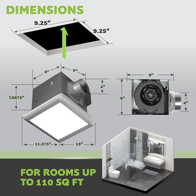 Homewerks 7145-80V-HS Dual Speed Bathroom Exhaust Fan - Image 5