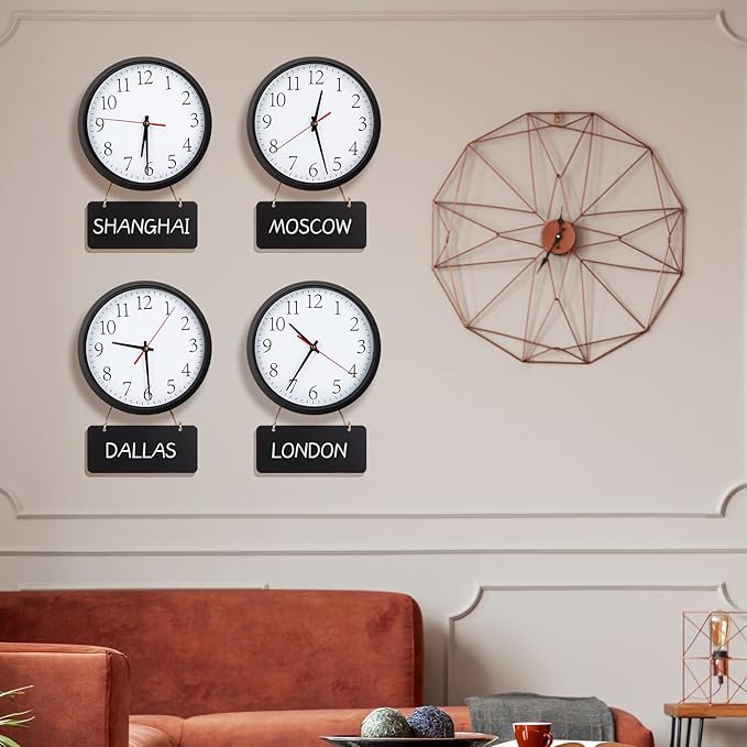 Silent Wall Clocks with Chalkboards and Marker, Battery Operated Round Multi - Image 5
