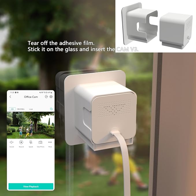 2 Pack Window Mount for Wyze Cam V4 and V3, Through Windows Glass Surfaces Use - Image 3