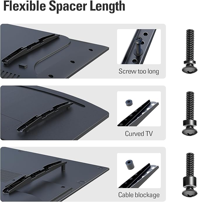 Mounting Dream TV Mounting Hardware TV Mount Screws Kit Comes with M4, M5, M6, M8 Screws, Includes Spacers and Washers, Fits Any TVs Up to 82 Inch, Works with Any Wall Mount MD5754