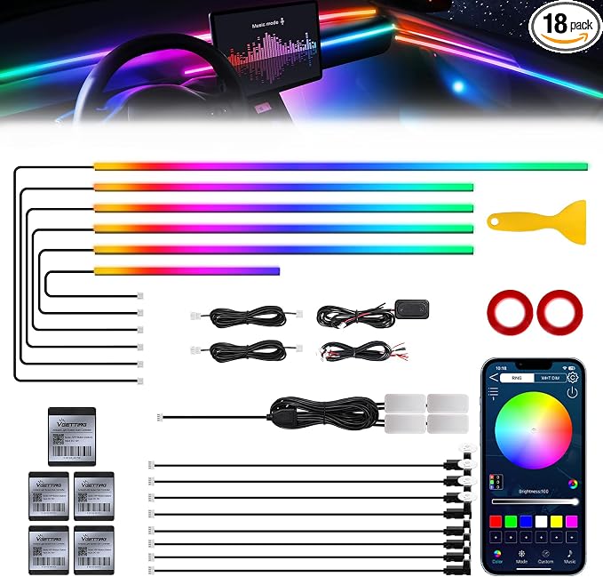 Dreamcolor Acrylic Interior Car LED Strip Light by MAODANER