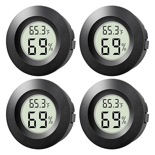 4-Pack Mini Hygrometer Thermometer Indoor Outdoor Round Humidity Meter by Unknown