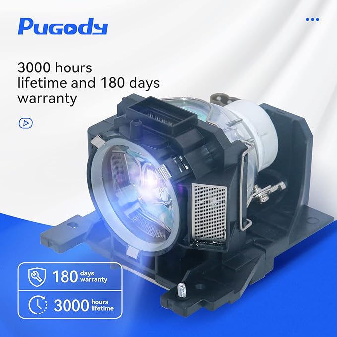 Pugody Quality DT00891 Replacement Projector Lamp Bulb for Hitachi CP-A100 ED-A100 ED-A110 CP-A101 CP-A100 CP-A100J CP-A101 ED-A100 ED-A100J ED-A110 ED-A110J HCP-A7 HCP-A8 ED-A6/A7 with Housing
