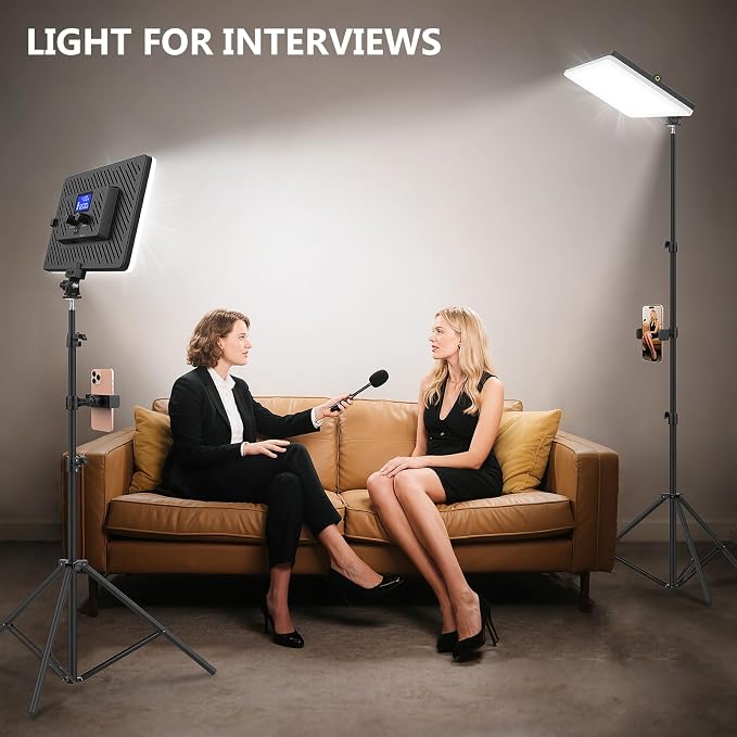 2 Pack Led Video Light Kit, 4000mAh Rechargeable Lithium Battery, Light Panel - Image 7