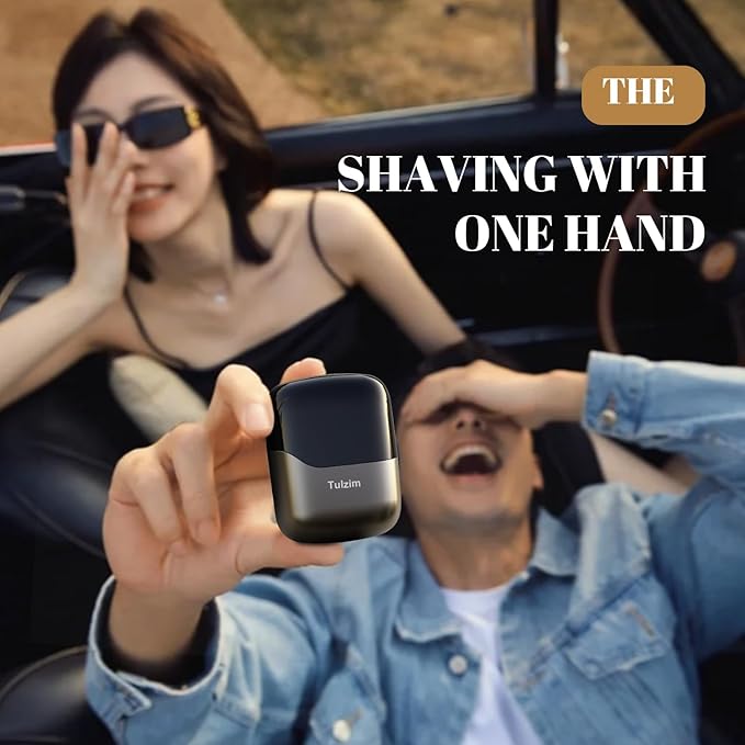 Tulzim Electric Foil Shaver for Men: Portable Electric Razor for Beard/Face, 3 Floating Blade LED Display USB-C Fast Rechargeable, IPX7 Waterproof for Travel & Home,Matte Brown