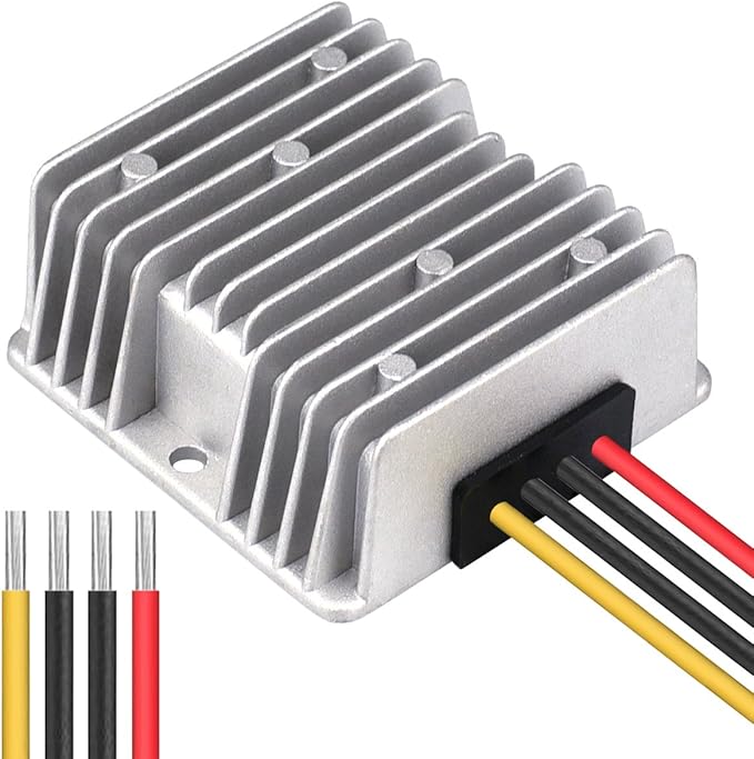 Cllena DC 8V-40V to 12V 6A Automatic Buck Boost Converter Step Down/Up Regulator Voltage Reducer Converter Waterproof Regulated DC Power Supply for Golf Cart Club Car LED Light
