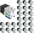 VCE UL Listed Cat6 RJ45 Keystone Jack Insert 25-Pack, 90 Degree Punch Down by VCE