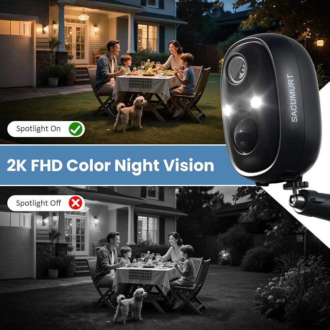 Security Cameras Wireless Outdoor, Free Cloud Storage, 2.4GHz WiFi Camera - Image 6