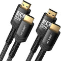 JSAUX 8K HDMI Cable 2.1 2 Pack 10ft, 48Gbps Ultra High Speed HDMI Cable Braided by JSAUX