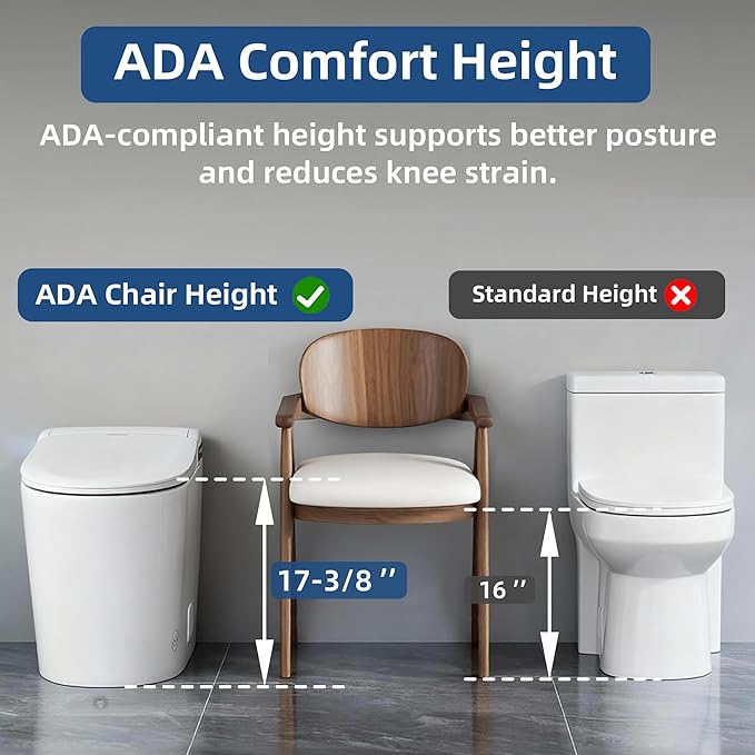 WOODBRIDGE GT100 Smart Toilet,Auto Open/Close Lid, Foot Sensor,Auto Flush, Heated Seat & Fragrance System, ADA Height, Easy Installation, without Bidet