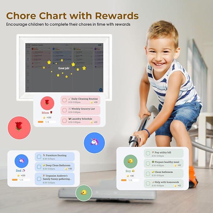 Calendar, 10.1" WiFi Smart Wall Calendar & Chore Chart,