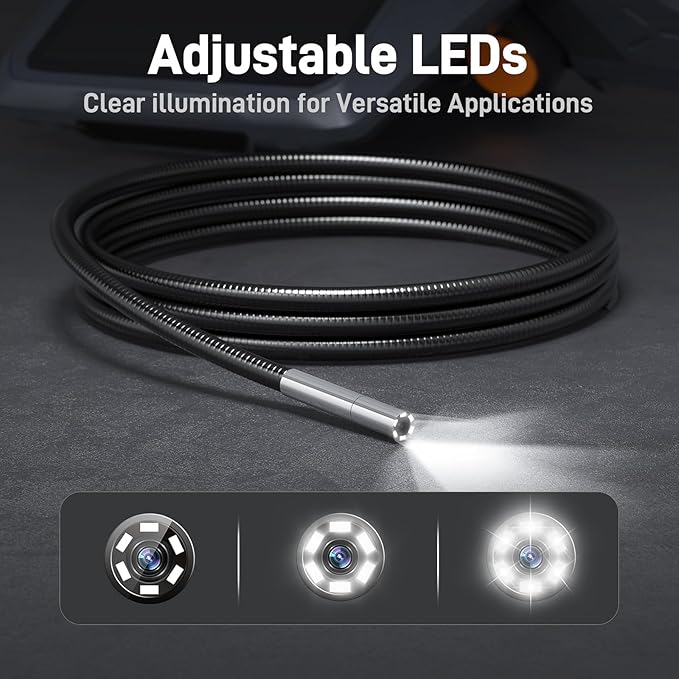 Teslong Ultra-Thin 3.9mm Industrial Endoscope with Lights, 6" IPS Screen Hnadle Borescope Automotive Mechanic Inspection Camera with 6000mAh Battery, 5FT Flexible Waterproof Gooseneck Probe