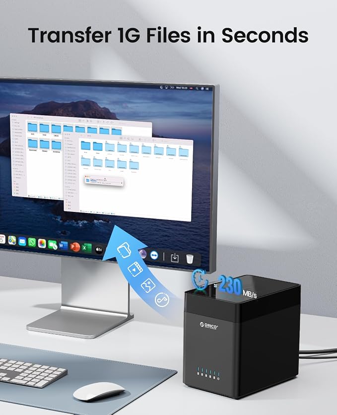 ORICO 5 Bay Hard Drive Enclosure USB 3.0 to SATA Magnetic Tool-Free External - Image 4