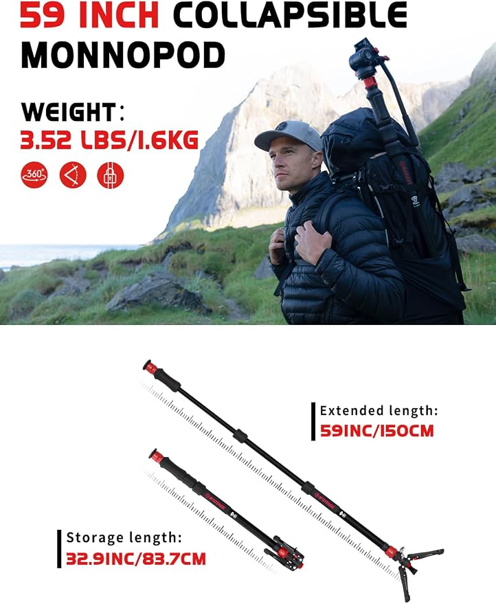IFOOTAGE Cobra 3 A150S Strike Monopod, Pedal Locking Control, One-Step Rapid - Image 5