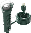 BN-LINK Outdoor Power Stake Timer with Mechanical, 6 Grounded Outlets - 6 ft Cord, Weatherproof for Outdoor Lamps Lights 1875W/15A ETL Listed