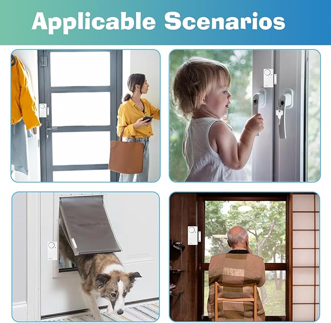 HENDUN Updated Door Alarm for Home Security,Pool Alarm for Kids Safety, House Security Sensor,Door Chime with Delay,Wireless Doorbell Ring When Opened (1)
