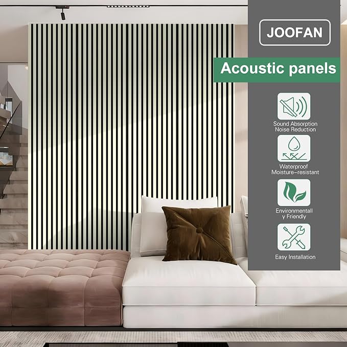 Premium Acoustic Wood Slat Wall Panels – Noise-Reducing Sound Absorption Panels for Home Theater, Studio & Office | Modern Decorative Slat Walling for Echo Control | Eco-Friendly & Easy to Install
