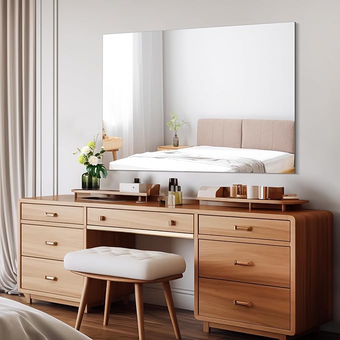CILIBER Frameless Mirror, 30x40 Inch Rectangle Bathroom Mirrors for Wall, Upgraded Shatterproof Large Vanity Mirror Over Sink with Polished Edge for Bathroom, Bedroom, Living Room and Entryway