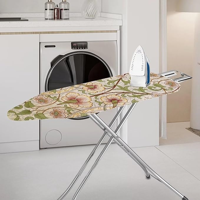 ZCFYGDX William Morris Art Ironing Board Covers,Stain Resistant & Anti-Scorch Elastic Edges Nylon Buckle Straps Hook & Loop Fastener Strap,Easy Install of Protective Decorative Cover 14x45 Inch