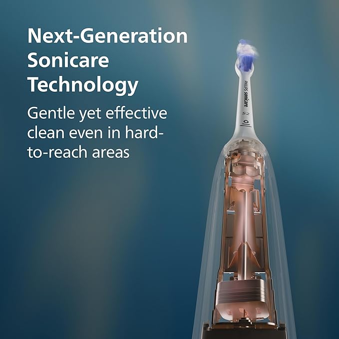 Philips Sonicare 6700 Series Electric Toothbrush - Next-Generation Sonicare Technology, Pressure Sensor, 9 Brushing Settings, SmarTimer, 21-Day Runtime, Travel Case, Navy Blue, HX7413/05