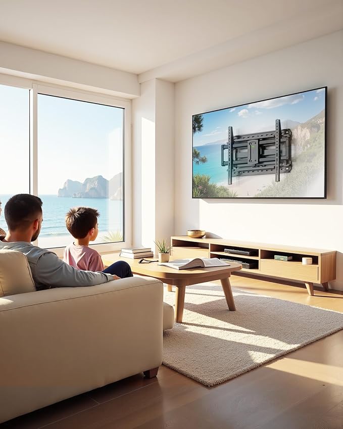 USX MOUNT Full Motion TV Wall Mount for Large TVs 42-97 Inch up to 150 lbs, Wall Mount TV Bracket with Swivel and Tilt, Fits 16",18", 24" Wood Studs, Max VESA 600x400mm Fit 65+ 75+ 85 86 90 TVs XML025