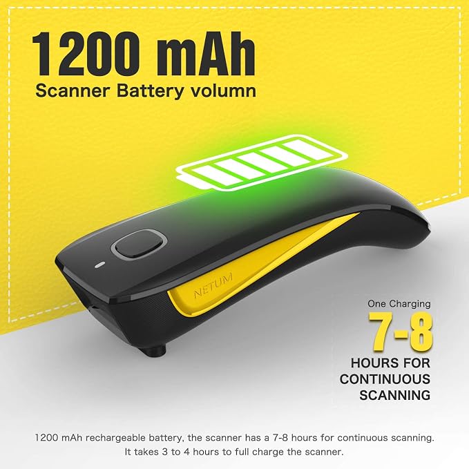 NETUM Mini Barcode Scanner Bluetooth Compatible, Small Portable USB Bar Code - Image 5