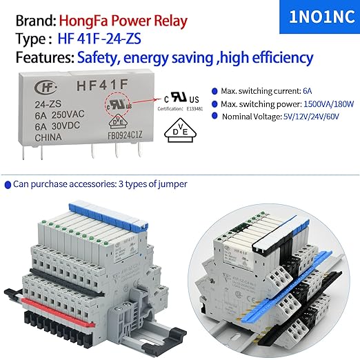 Electromagnetic Relay 5VDC SPDT 6Amp, Power Relays with LED Indicator, Socket Base, DIN Rail, Ultra Thin 6.2mm, UL Certification