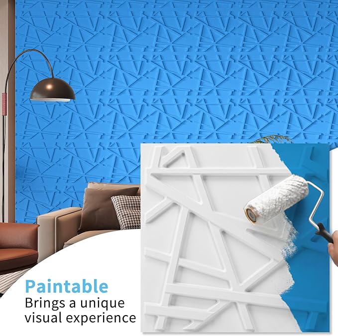 Art3d 20 Pack Decorative 3D Wall Panels, 19 Sq.Feet PVC Interior Wall Décor, 11.8"x11.8", White