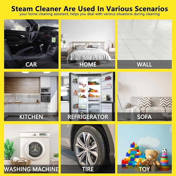 2026 New 3 Level Adjustable Pressurized Handheld Steam Cleaner for Home, 10s Heat-Up Handheld Steamer for Cleaning, 1.6 Qt Tank Portable Steam Cleaner Handheld for Car,Grout,Tile,Couch,Floor