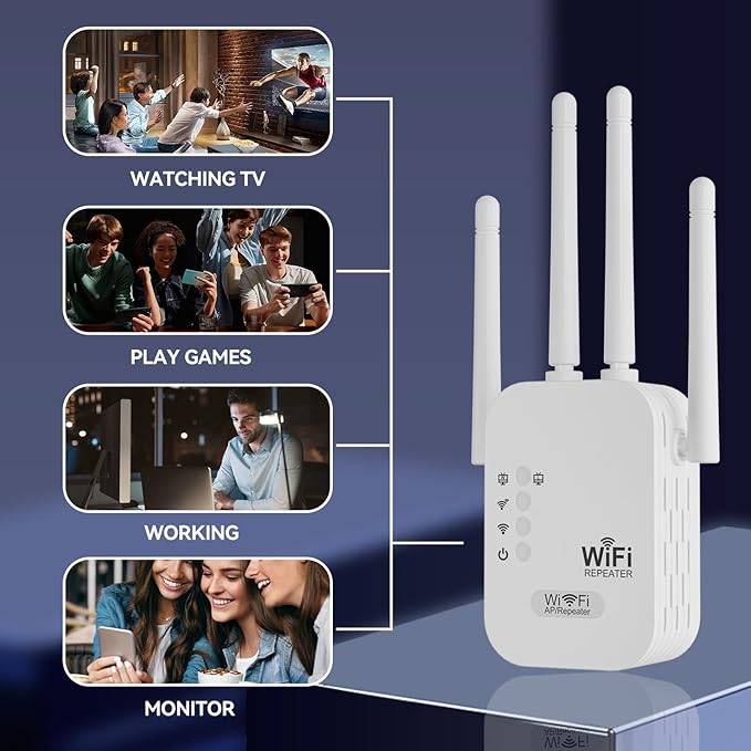 2025 WiFi Extenders Signal Booster for Home Long Range Up to 9800 sq. ft & 40 Devices, WiFi Extender Signal Booster, Internet Booster, Long Range WiFi Extender,Quick Setup-Medium