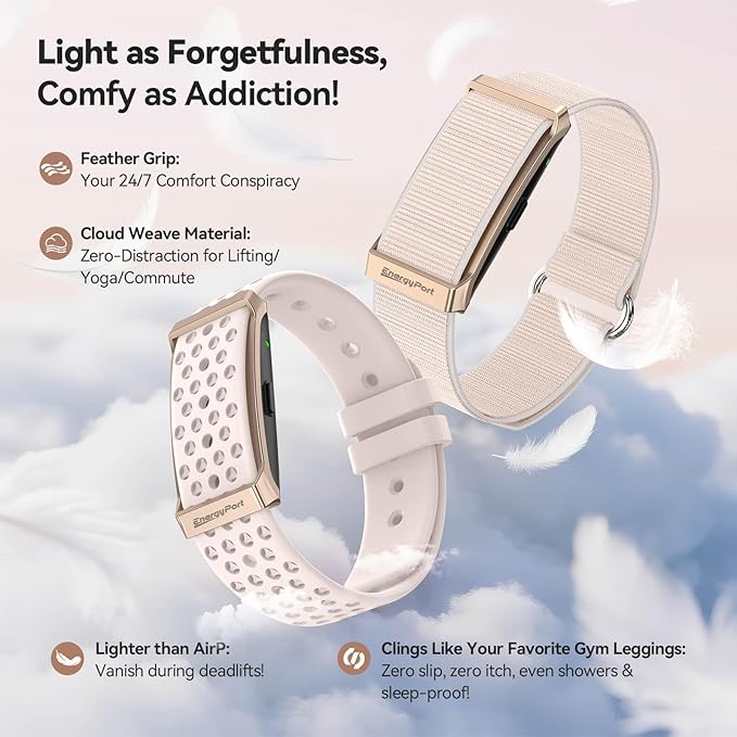 EnergyPort Smart Bracelet with Blood Oxygen/Blood Pressure Monitor, 60-Day Battery Health Fitness Tracker with 2 Bands,Lifetime Membership,Activity Tracking Heart Rate Sleep Monitor for Android iOS