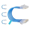 Cat6 Slim Patch Cables 10 Feet 10-Pack Blue, Cat6a Patch Cables 10Gbps 550MHz by Unknown